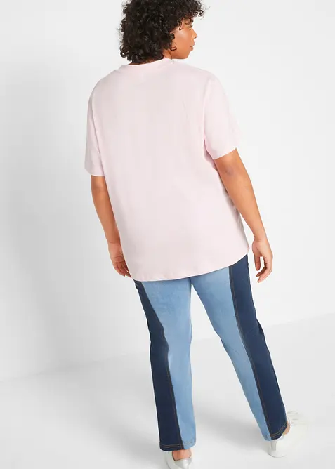 Vid l&aring;ng topp med V-ringning (5-pack), kort&auml;rmad, bonprix