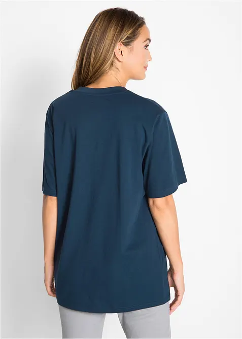 Vid l&aring;ng topp med V-ringning (5-pack), kort&auml;rmad, bonprix