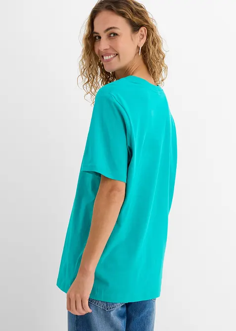 Vid l&aring;ng topp med V-ringning (5-pack), kort&auml;rmad, bonprix