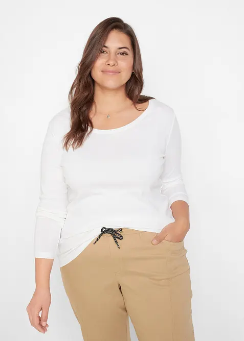 L&aring;ng&auml;rmad topp i ekologisk bomull, bonprix