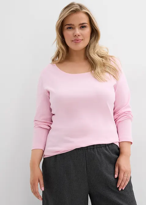 L&aring;ng&auml;rmad topp i ekologisk bomull, bonprix