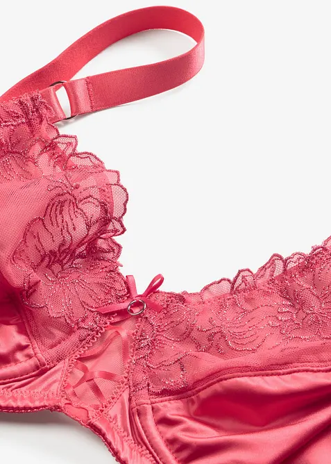 Minimizer-BH med bygel och glittrande blombroderi, bonprix