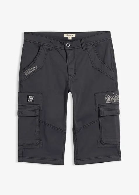 L&aring;nga shorts med stretch och cargofickor, normal passform, bonprix