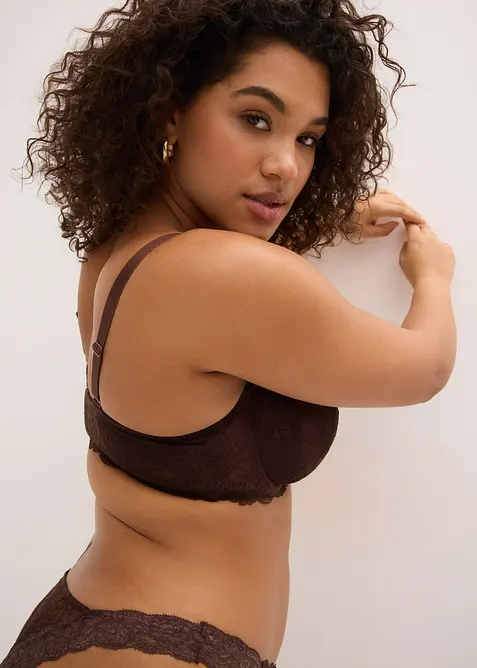 BH med bygel, liten vaddering och skir spets, bonprix