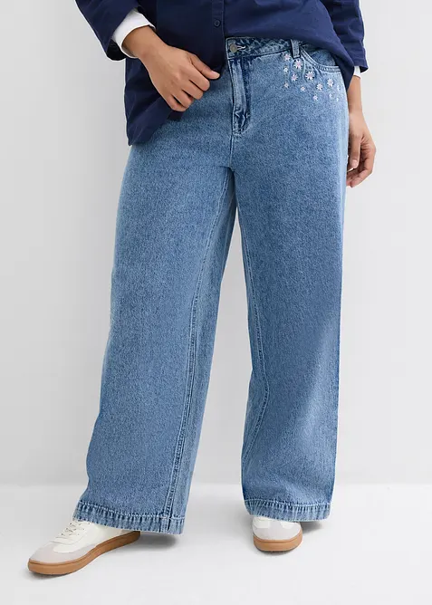 Wide Leg Jeans Mid Waist, bonprix