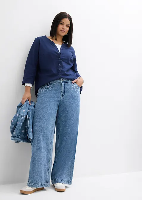 Wide Leg Jeans Mid Waist, bonprix