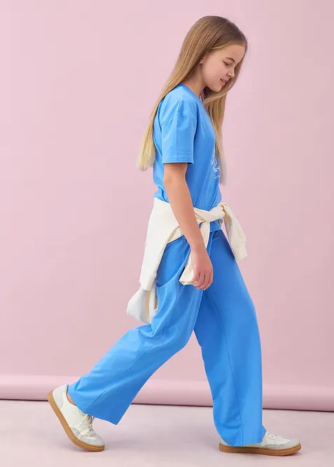 T-shirt och jerseybyxa i elastisk bomullsmix (2 delar), bonprix