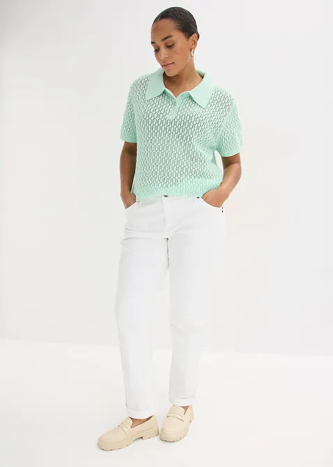 H&aring;lm&ouml;nstrad tr&ouml;ja i bomull, bonprix