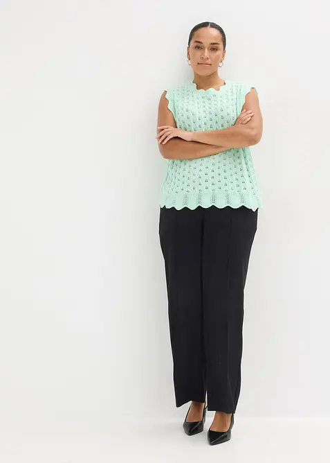 Stickat linne av ren bomull, bonprix