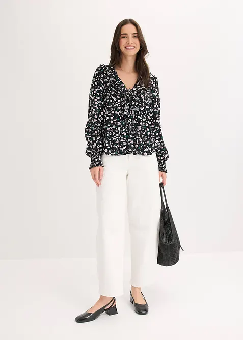 Blus i fintr&aring;dig viskos, bonprix