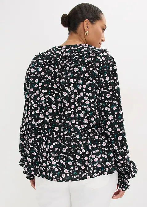 Blus i fintr&aring;dig viskos, bonprix