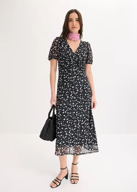 Jerseykl&auml;nning av tunn mesh, bonprix