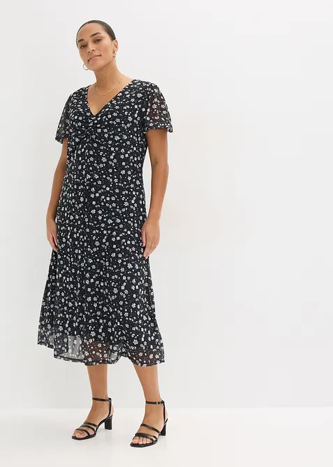 Jerseykl&auml;nning av tunn mesh, bonprix