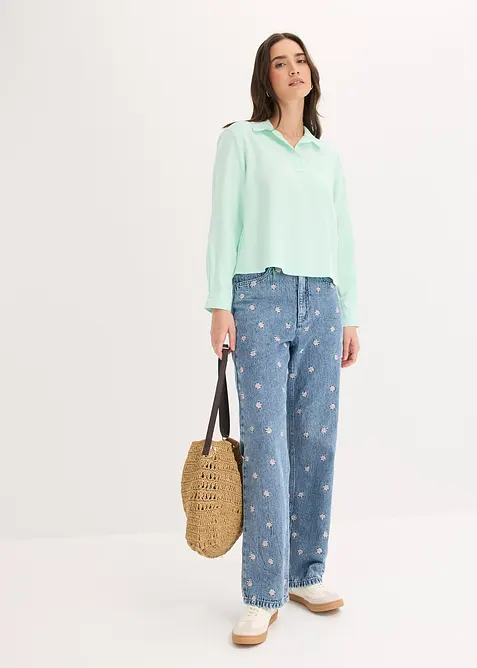 Tunika av fintr&aring;dig viskosmix, bonprix