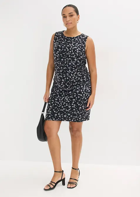 Minikl&auml;nning med insv&auml;ngd midja av tunn mesh, bonprix