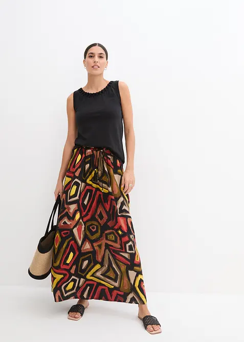 Maxikjol i viskos med mjukt fall, bonprix