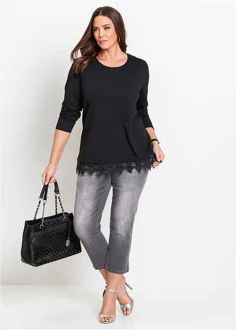 Stretchig dra p&aring;-byxa i 7/8-l&auml;ngd, bonprix