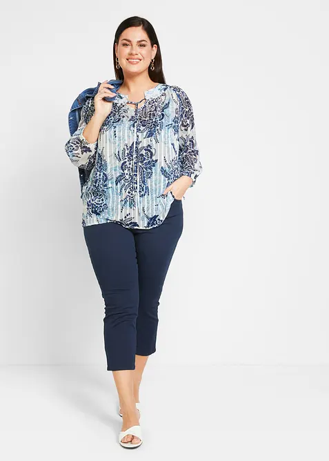 Stretchig dra p&aring;-byxa i 7/8-l&auml;ngd, bonprix