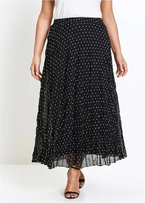 Chiffongkjol i krinklat material, bonprix