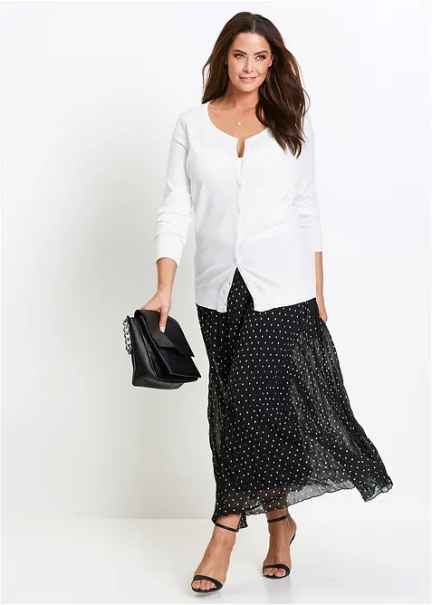 Chiffongkjol i krinklat material, bonprix