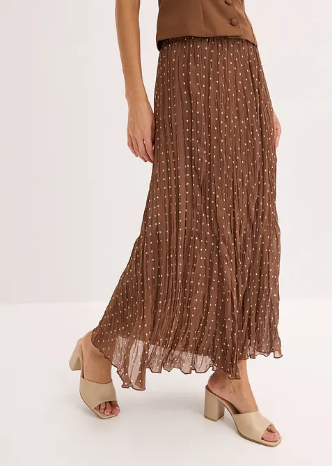 Chiffongkjol i krinklat material, bonprix