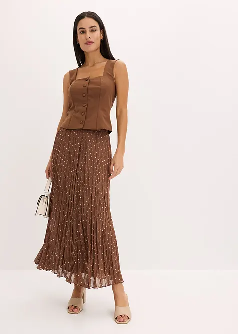 Chiffongkjol i krinklat material, bonprix