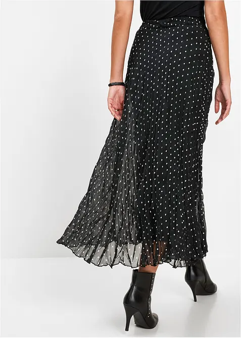 Chiffongkjol i krinklat material, bonprix