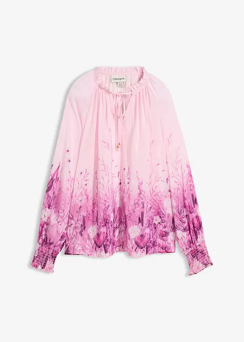 Blus med sidenandel, bonprix