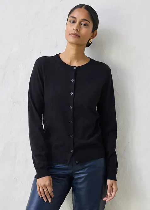 Cardigan med sidenandel, bonprix