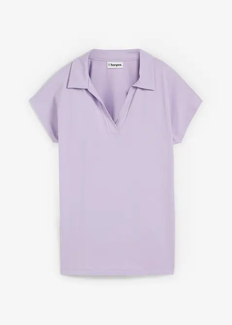 Topp med &ouml;ppen tenniskrage, bonprix