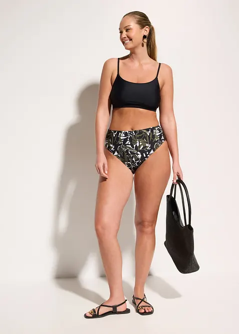 Bikinibyxa med h&ouml;g midja och l&auml;tt formande effekt (2-pack), bonprix