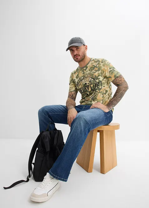 T-shirt i ekologisk bomull, smal passform, bonprix