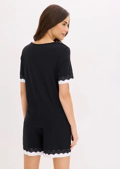Pyjamas med shorts, i mjuk bomull och viskos, bonprix