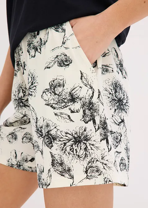 Kort pyjamas med tenniskrage i bomull, bonprix