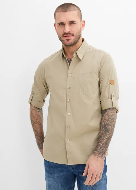 L&aring;ng&auml;rmad skjorta av ekologisk bomull, bonprix