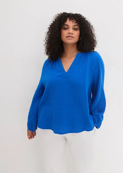 Muslinblus i oversizemodell av bomull, bonprix