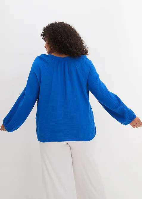 Muslinblus i oversizemodell av bomull, bonprix