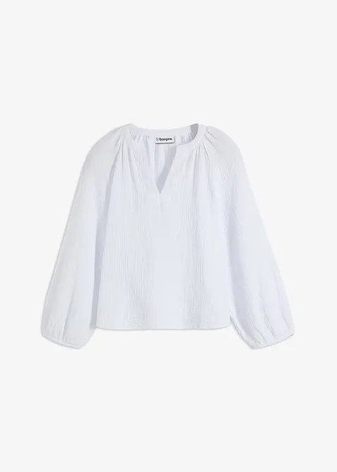Muslinblus i oversizemodell av bomull, bonprix