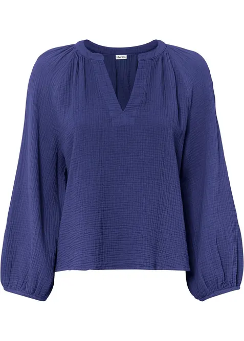 Muslinblus i oversizemodell av bomull, bonprix