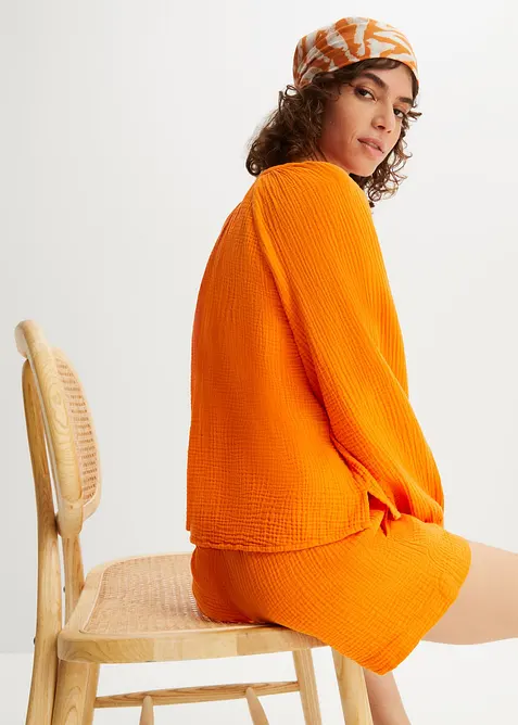 Muslinblus i oversizemodell av bomull, bonprix