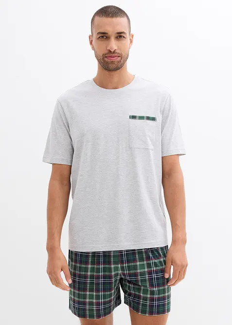 Kort pyjamas med korta &auml;rmar och ficka, bonprix