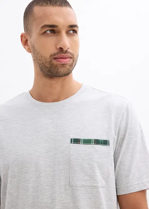 Kort pyjamas med korta &auml;rmar och ficka, bonprix