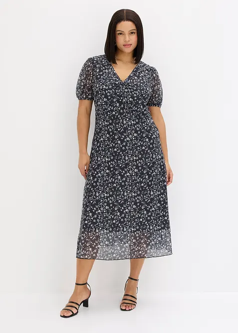 Jerseykl&auml;nning av tunn mesh, bonprix