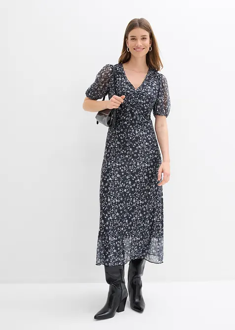 Jerseykl&auml;nning av tunn mesh, bonprix