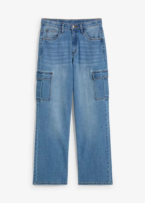 Loose Fit Stretch Cargo Jeans, Straight, bonprix
