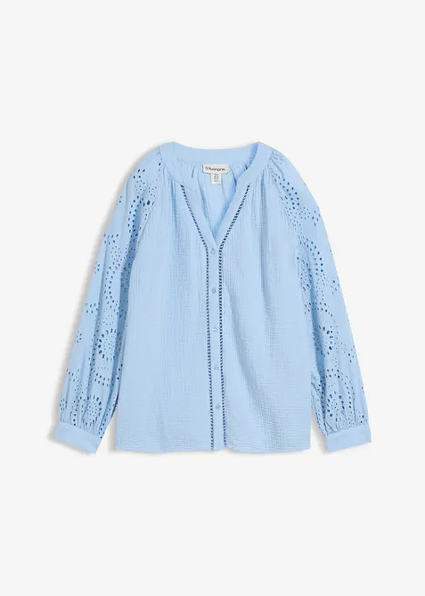 Blustunika av luftig musslin, bonprix