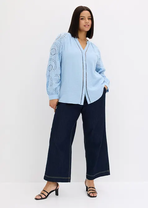 Blustunika av luftig musslin, bonprix