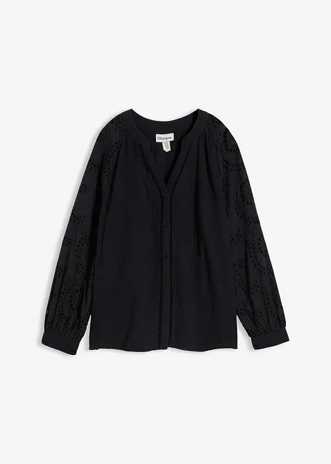 Blustunika av luftig musslin, bonprix