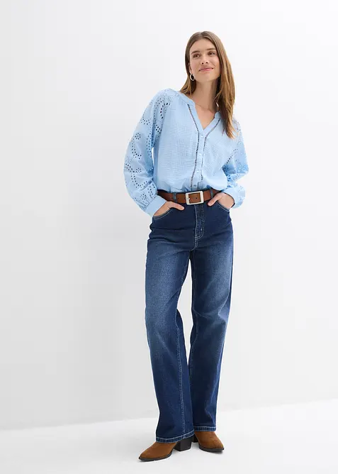 Blustunika av luftig musslin, bonprix