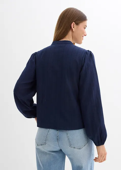 Bomullsblus med broderi, bonprix